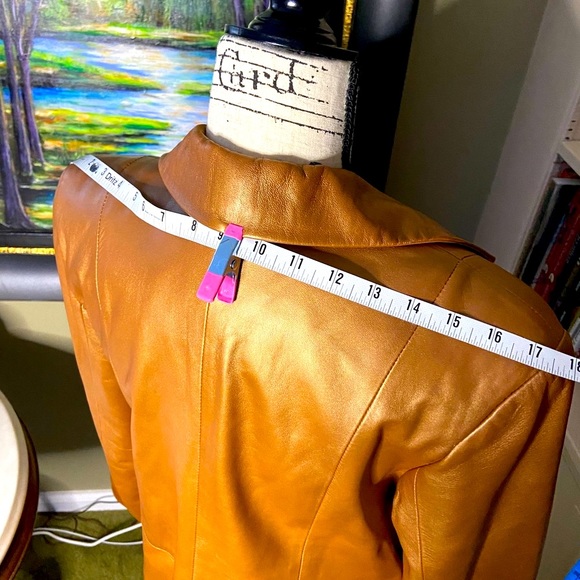 Unique copper buttery soft leather coat. Fully lined. Freccia D’Oro Size L - Picture 8 of 11